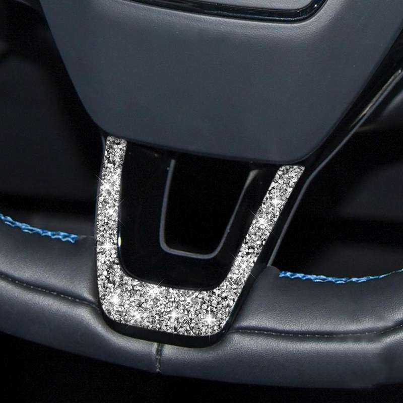For Ford Mustang Mach E 2021 Car Steering Wheel Diamond Decorative Sticker