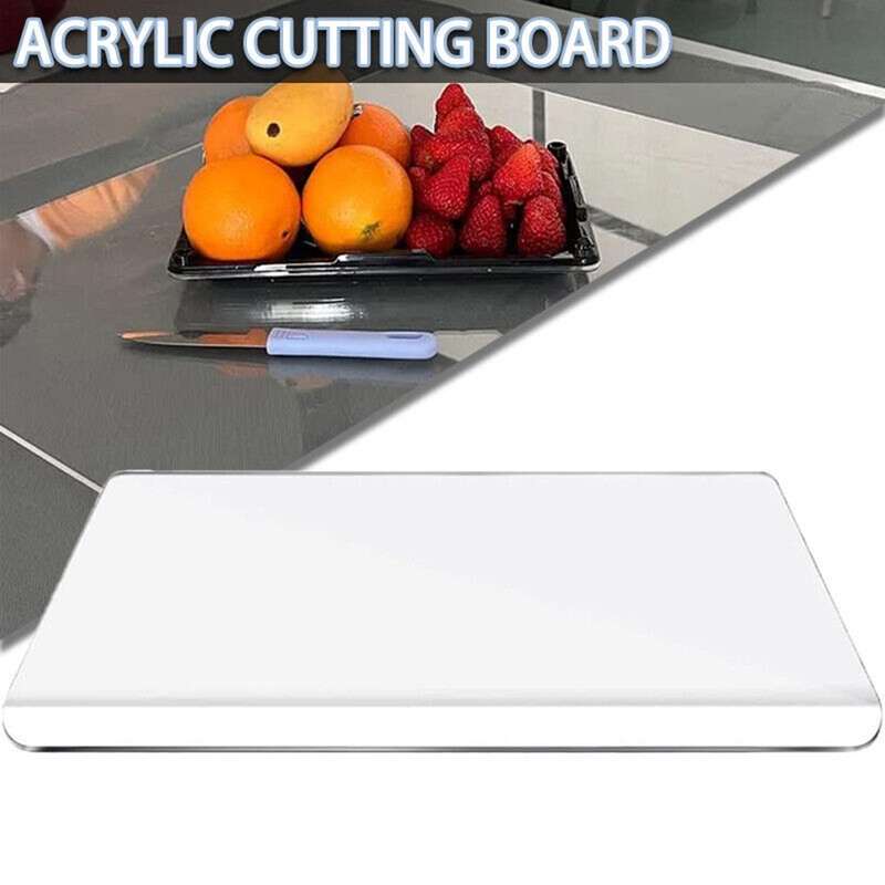 YX048 Transparent Acrylic Fruit Vegetable Cutting Board with Anti-Slip Mat