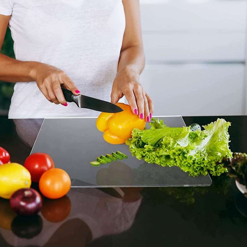 YX048 Transparent Acrylic Fruit Vegetable Cutting Board with Anti-Slip Mat