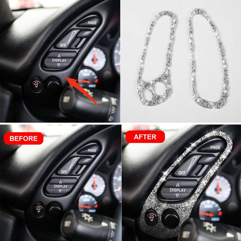 For Chevrolet Corvette C5 1998-2004 2 in 1 Both Sides of Car Speedometer Diamond Decorative Sticker,