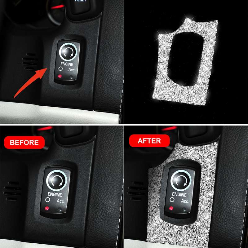 For Chevrolet Corvette C6 2005-2013 Ignition Switch Panel Diamond Decorative Sticker, Left Drive