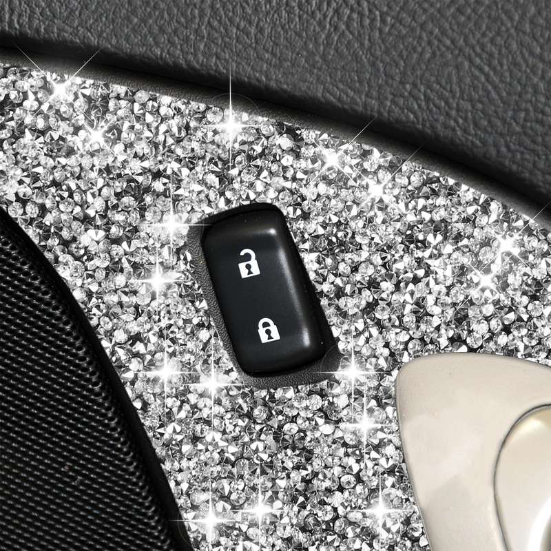For Chevrolet Corvette C6 2005-2013 Car Door Lock Panel Diamond Decorative Sticker, Left Drive