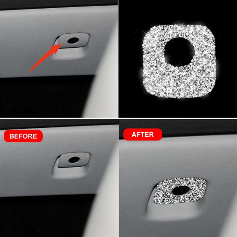 For Chevrolet Corvette C6 2005-2013 Car Passenger Side Storage Box Diamond Decorative Sticker, Left