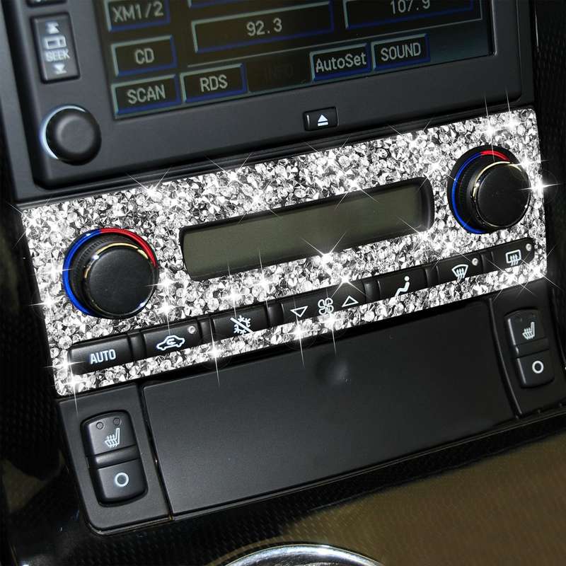 For Chevrolet Corvette C6 2005-2013 Car Aircondition Button Diamond Decorative Sticker, Left Drive