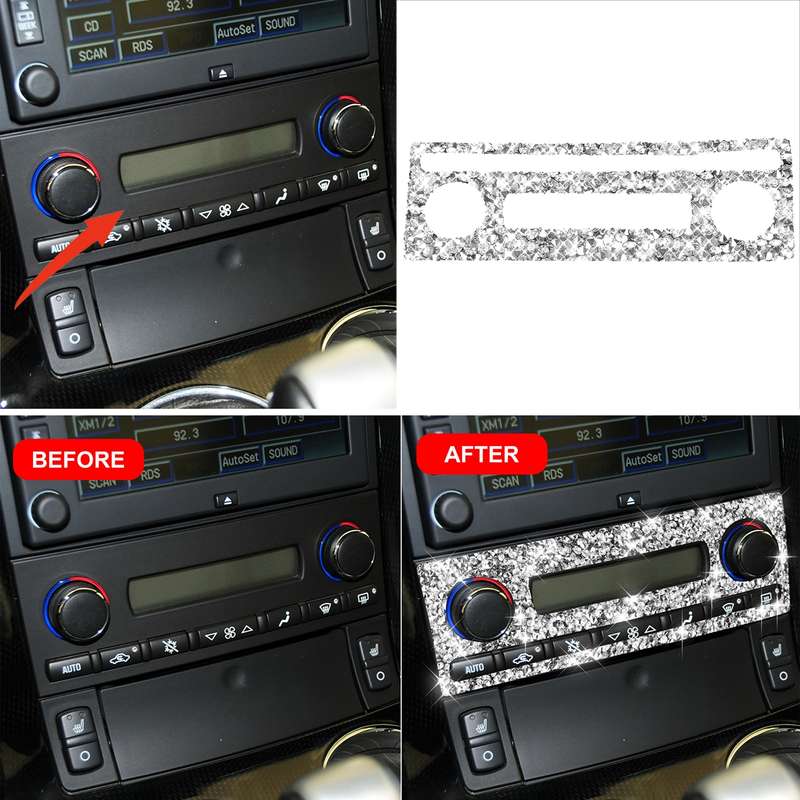 For Chevrolet Corvette C6 2005-2013 Car Aircondition Button Diamond Decorative Sticker, Left Drive