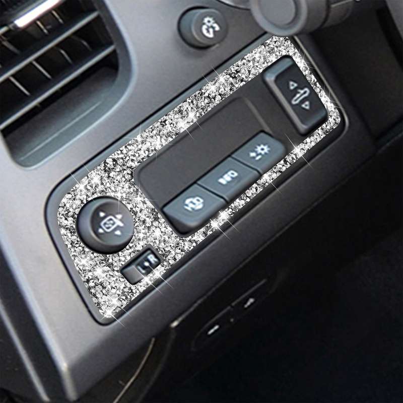 For Chevrolet Corvette C7 2014-2019 Car Headlight Switch Frame Diamond Decorative Sticker, Left Driv