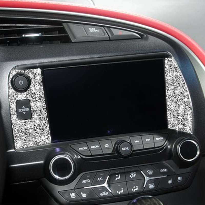 For Chevrolet Corvette C7 2014-2019 3 in 1 Car Navigate Panel Diamond Decorative Sticker, Left Drive