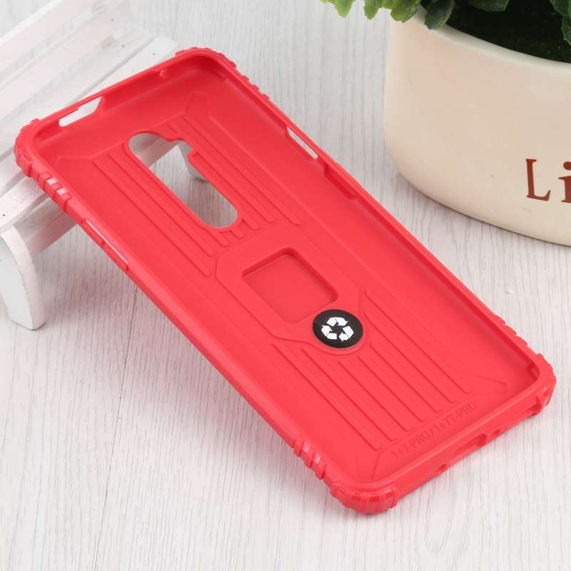 For OnePlus 7T Pro / 7 Pro Carbon Fiber Protective Case with 360 Degree Rotating Ring Holder(Green)
