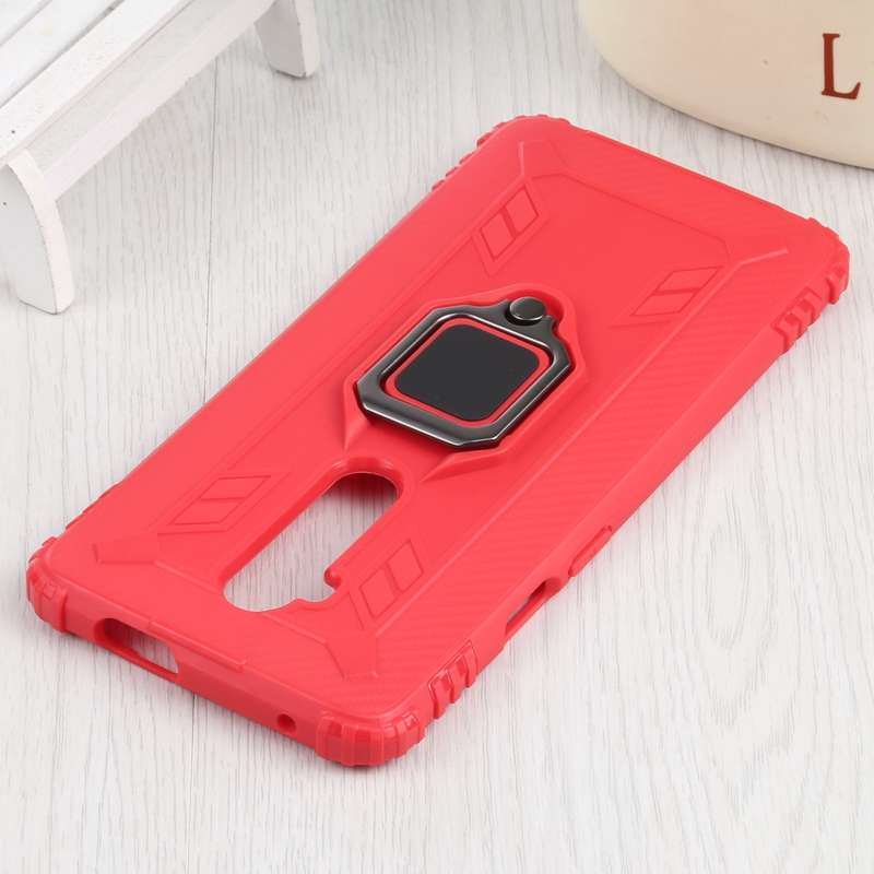 For OnePlus 7T Pro / 7 Pro Carbon Fiber Protective Case with 360 Degree Rotating Ring Holder(Green)
