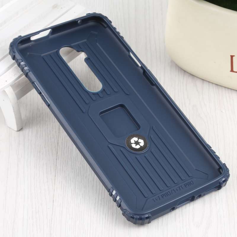 For OnePlus 7T Pro / 7 Pro Carbon Fiber Protective Case with 360 Degree Rotating Ring Holder(Green)