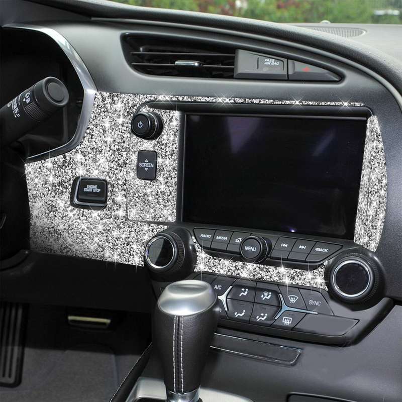 For Chevrolet Corvette C7 2014-2019 7 in 1 Car Central Control Panel Diamond Decorative Sticker, Lef