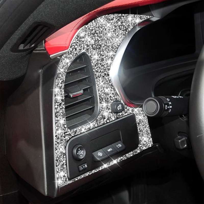 For Chevrolet Corvette C7 2014-2019 Car Left Air Outlet Panel Diamond Decorative Sticker, Left Drive