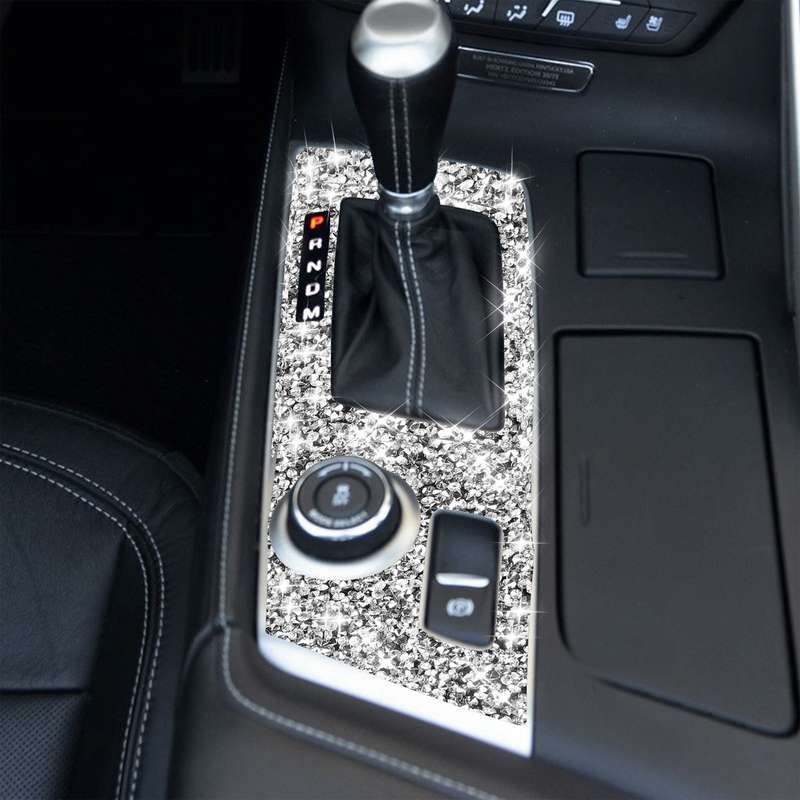 For Chevrolet Corvette C7 2014-2019 Car Gear Panel Diamond Decorative Sticker, Left Drive