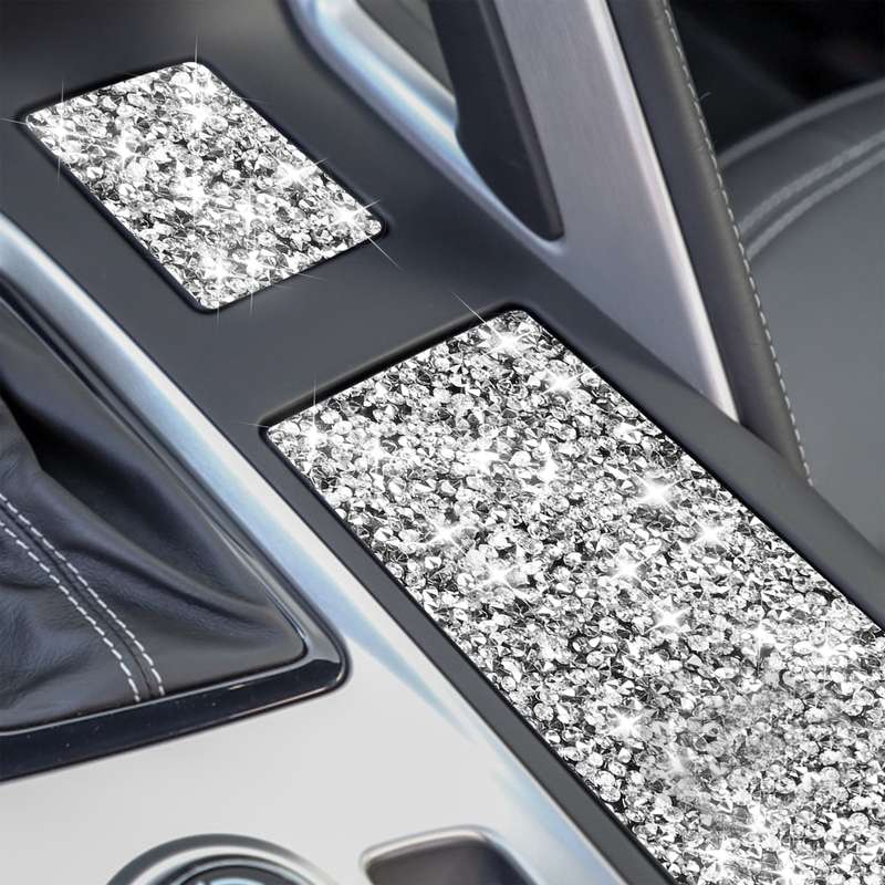 For Chevrolet Corvette C7 2014-2019 Car Cup Holder Cover Diamond Decorative Sticker, Left Drive