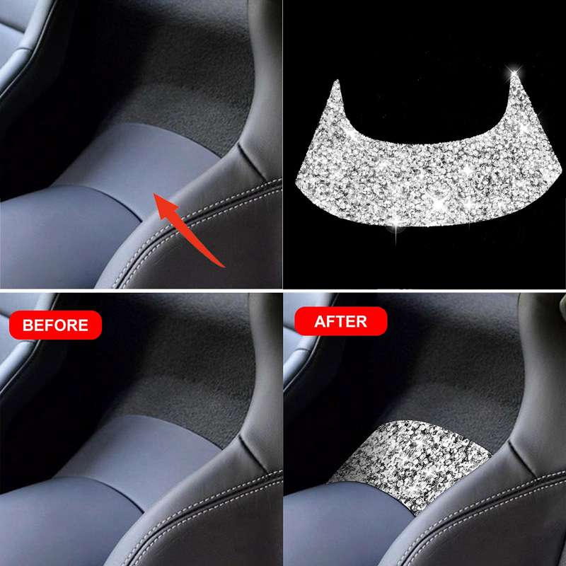 For Chevrolet Corvette C7 2014-2019 Car Rear Center Part Diamond Decorative Sticker, Left Drive