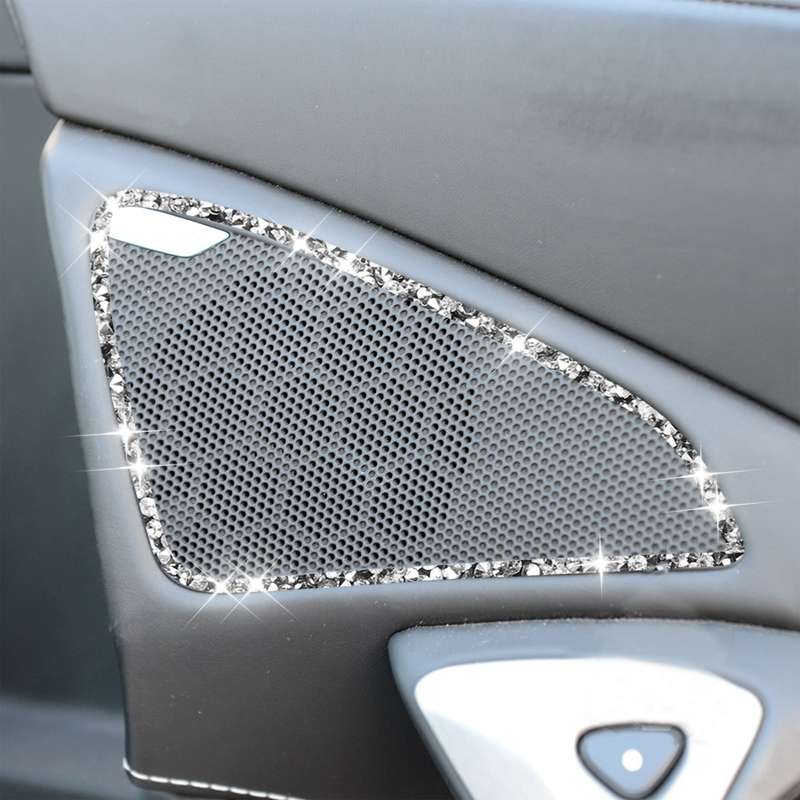 For Chevrolet Corvette C7 2014-2019 Car Door Speaker Frame Diamond Decorative Sticker, Left Drive
