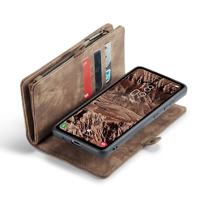 For Samsung Galaxy A55 5G CaseMe 008 Multifunctional Zipper Wallet Leather Phone Case with Lany