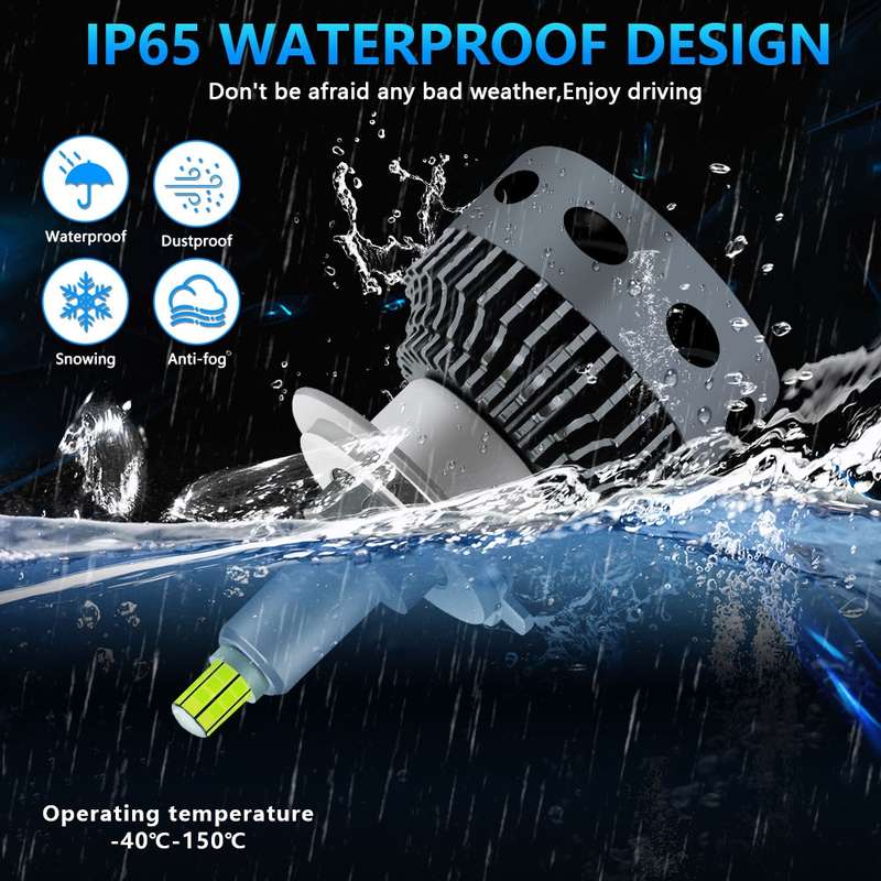 V1 1 Pair H4 55W 6000K 11000LM Car 6 Sides LED Headlight(Cool White)