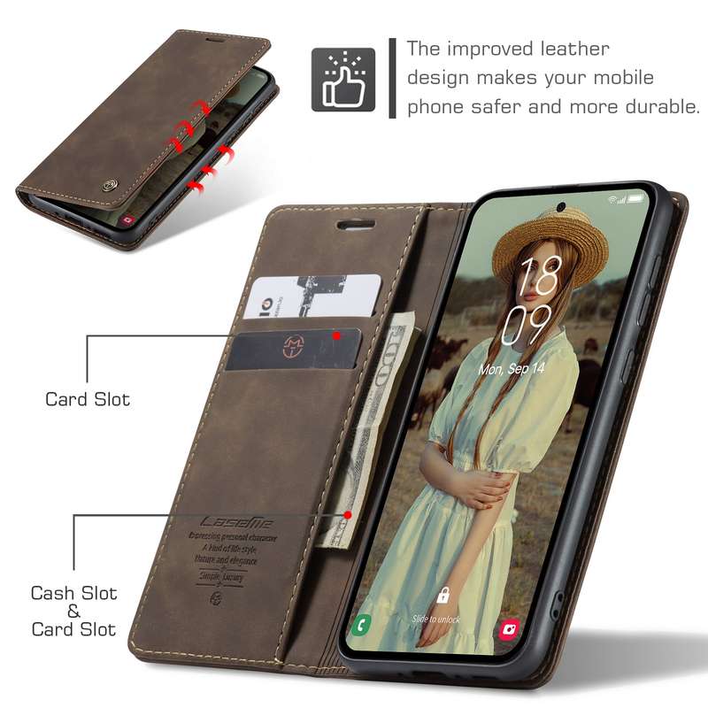 For Samsung Galaxy J7 / J730 (EU) Frosted Business Magnetic Horizontal Flip PU Leather Case with Hol