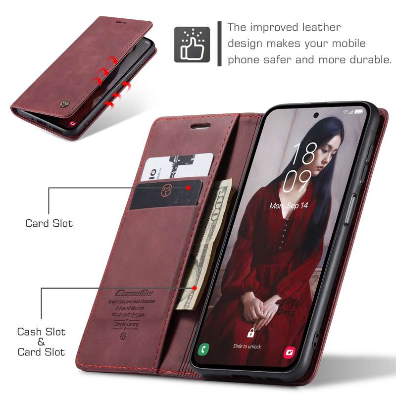 For Samsung Galaxy A35 5G CaseMe 013 Multifunctional Horizontal Flip Leather Phone Case(Brown)