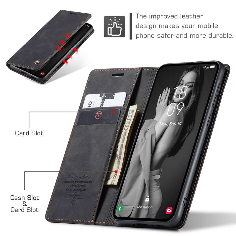 For Samsung Galaxy A35 5G CaseMe 013 Multifunctional Horizontal Flip Leather Phone Case(Brown)