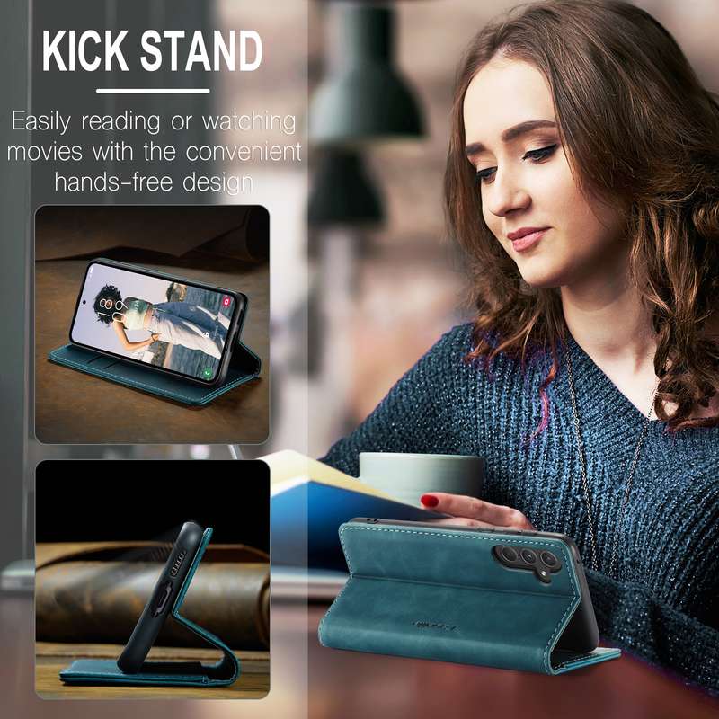 For Samsung Galaxy A55 5G CaseMe 013 Multifunctional Horizontal Flip Leather Phone Case(Coffee)