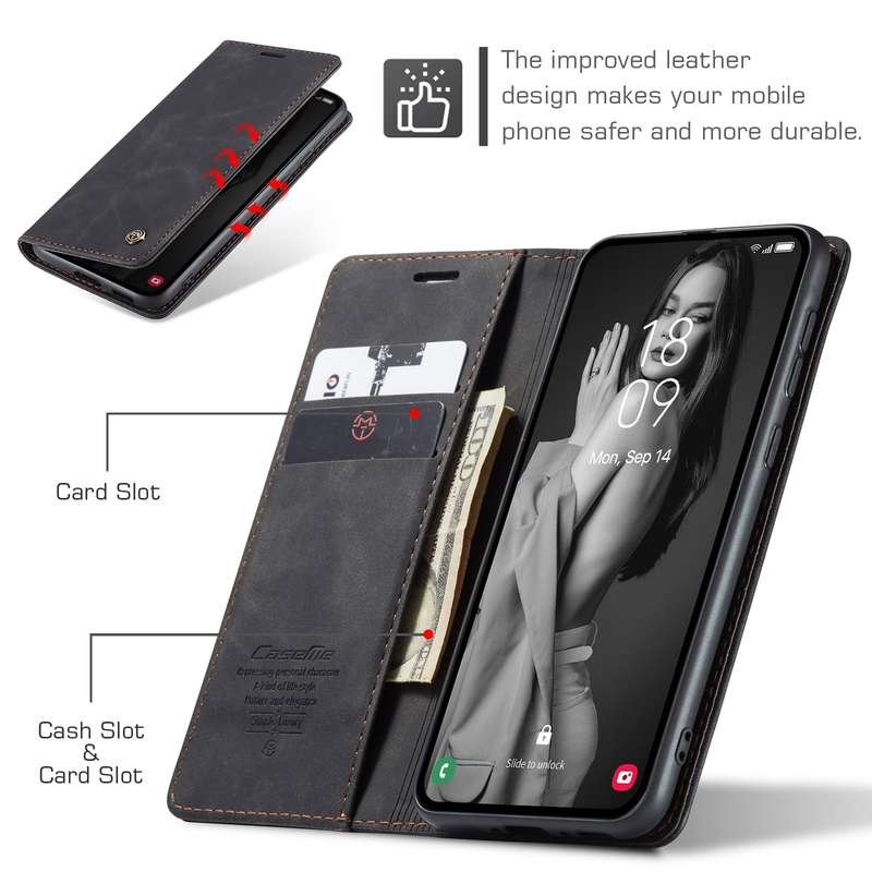For Samsung Galaxy A55 5G CaseMe 013 Multifunctional Horizontal Flip Leather Phone Case(Coffee)