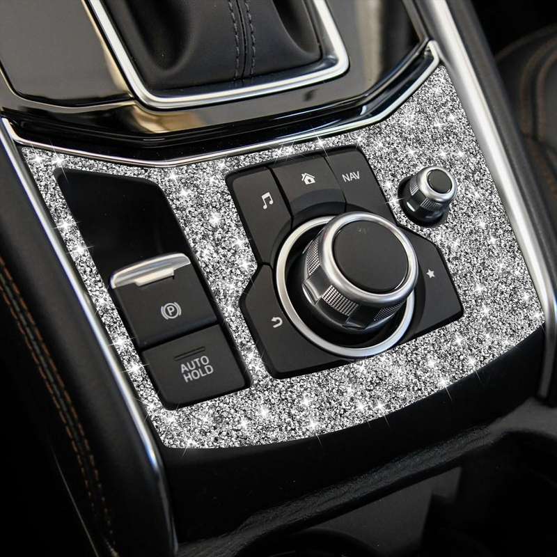 For Mazda CX-5 2017-2018 Car Electronic Handbrake Panel Diamond Decorative Sticker, Left Drive