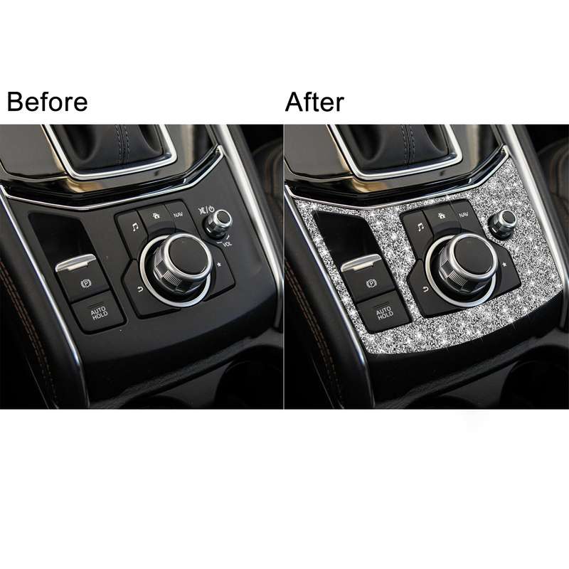 For Mazda CX-5 2017-2018 Car Electronic Handbrake Panel Diamond Decorative Sticker, Left Drive
