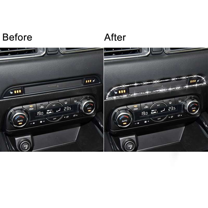 For Mazda CX-5 2017-2018 Car Center Control Panel Diamond Decorative Stickerr,Left and Right Drive U