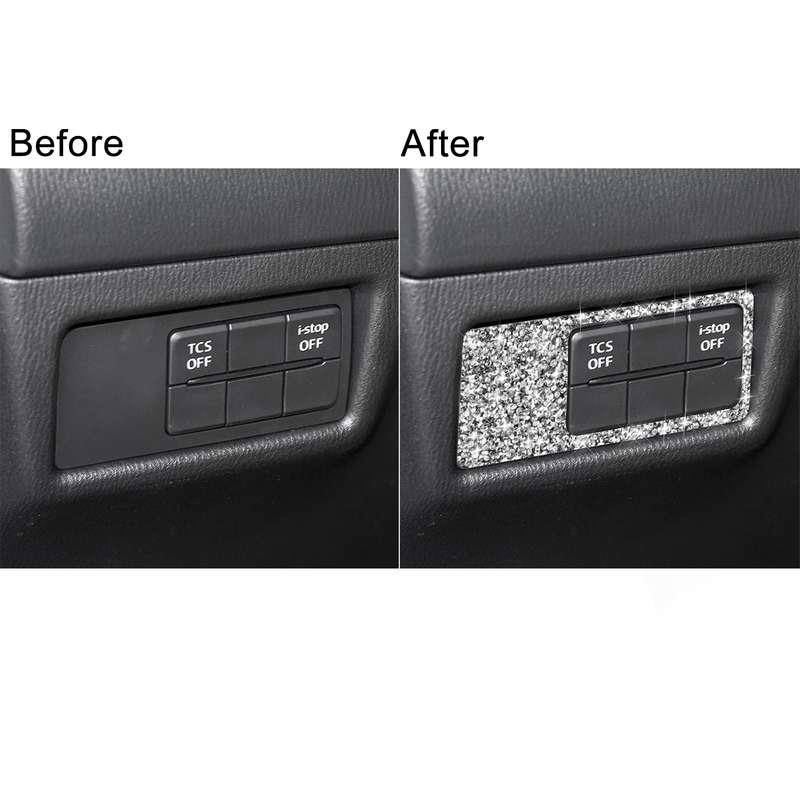 For Mazda CX-5 2017-2018 Car Headlight Panel Diamond Decorative Sticker, Left Drive