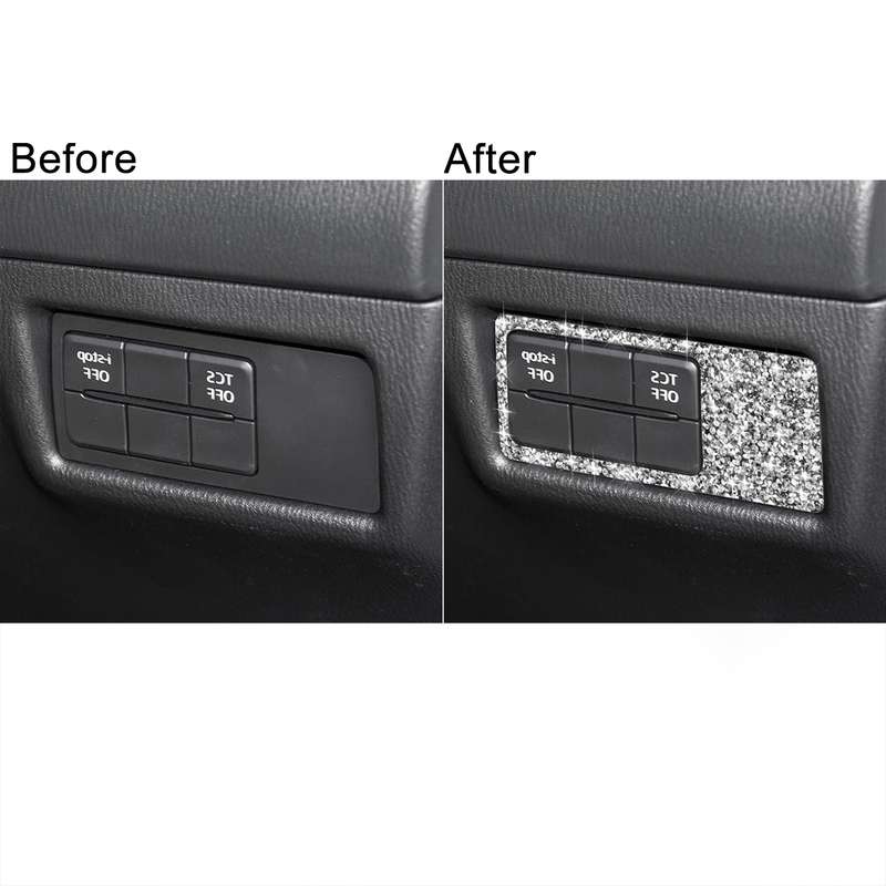 For Mazda CX-5 2017-2018 Car Headlight Panel Diamond Decorative Sticker, Right Drive
