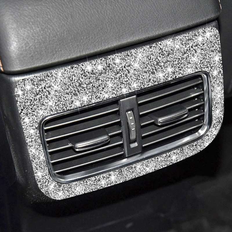 For Mazda CX-5 2017-2018 Car Rear Exhaust Vent Diamond Decorative Sticker,Left and Right Drive Unive