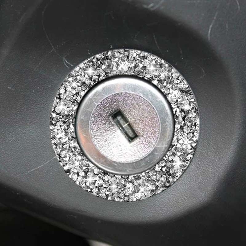 For Ford Mustang 2009-2013 Car Ignition Switch Keyhole Diamond Decoration Sticker, Left Hand Drive