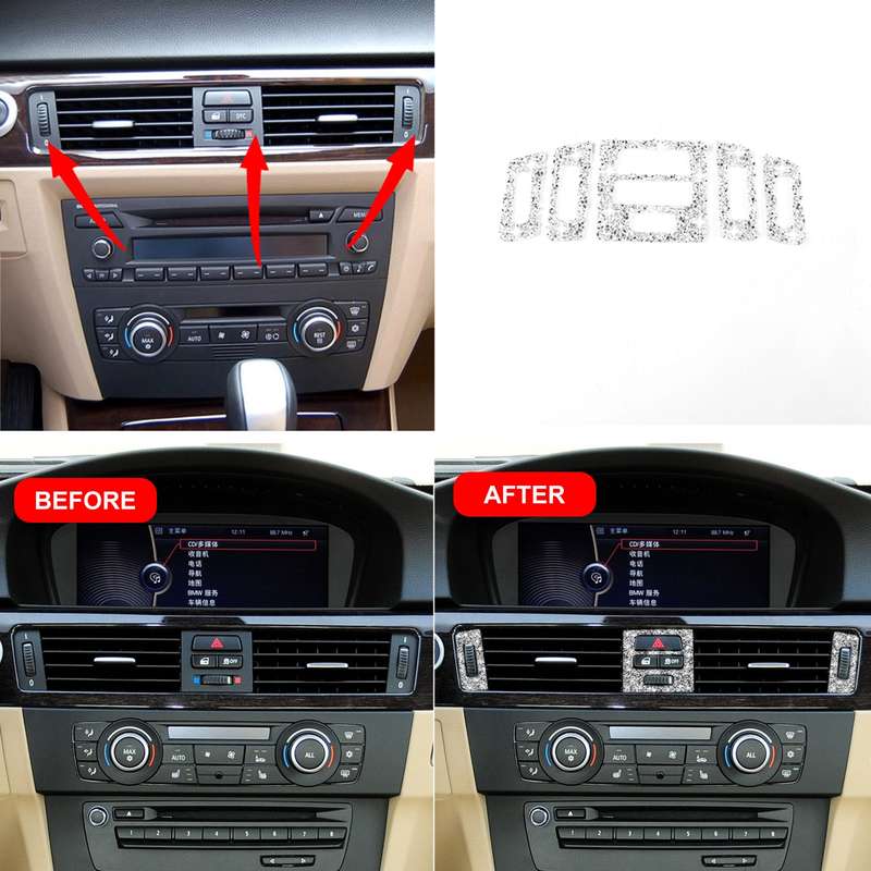 For BMW 3 Series E90 / E92 / E93 2005-2012 Premium Car Air Outlet Diamond Decorative Sticker
