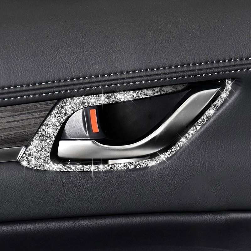 For Mazda CX-5 2017-2018 Car Interior Door Handle Diamond Decorative Sticker,Left and Right Drive Un