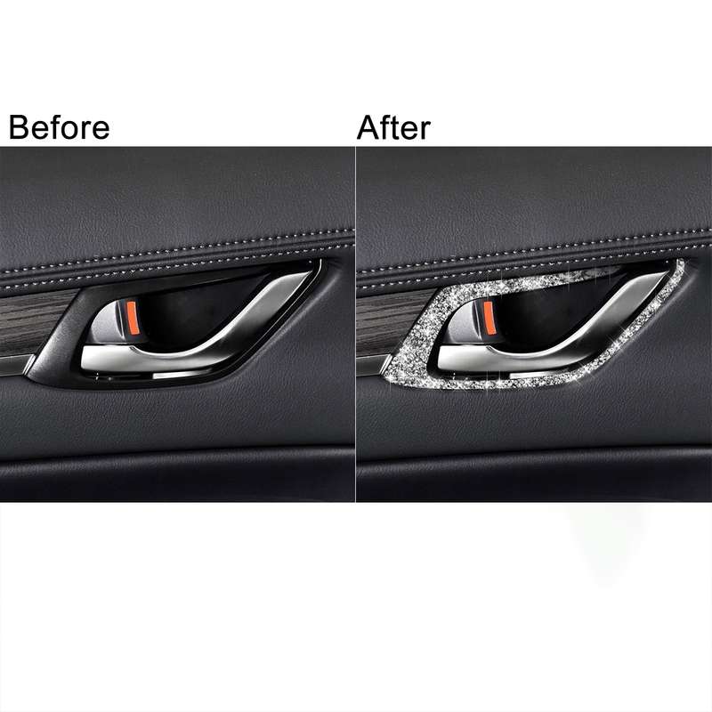For Mazda CX-5 2017-2018 Car Interior Door Handle Diamond Decorative Sticker,Left and Right Drive Un