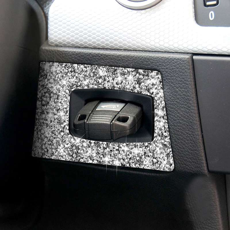For BMW 3 Series E90 2005-2012 Car Ignition Switch Frame Diamond Decorative Sticker, Left Drive
