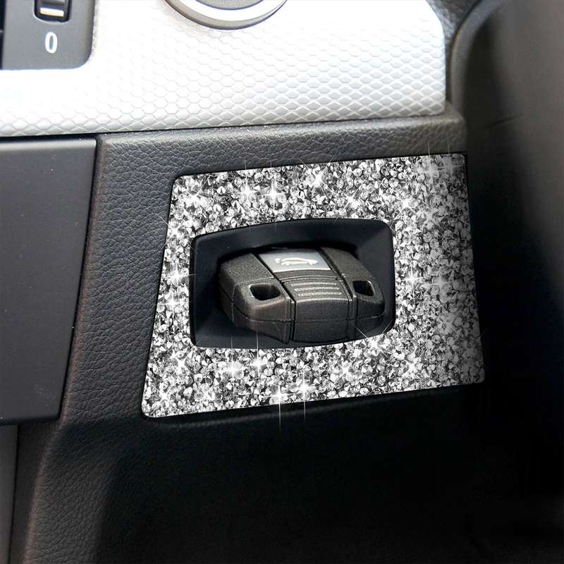 For BMW 3 Series E90 2005-2012 Car Ignition Switch Frame Diamond Decorative Sticker, Right Drive
