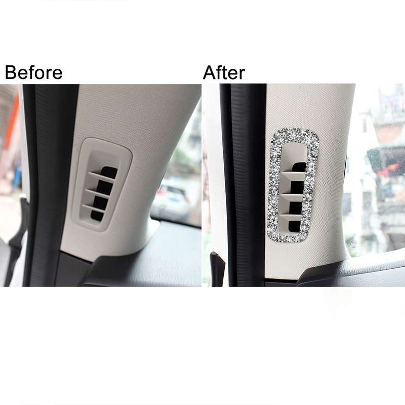 For Mazda CX-5 2017-2018 Car A-pillar Air Outlet Diamond Decorative Sticker,Left and Right Drive Uni