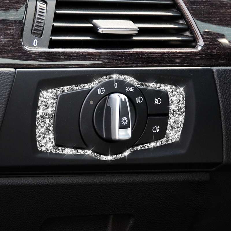 Car Headlight Switch Frame Diamond Decorative Sticker for BMW 3 Series E90 / E92 / E93 2005-2012, Mo