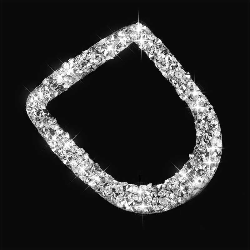For Ford Mustang 2009-2013 2pcs Car Door Lock Frame Diamond Decoration Sticker, Left Hand Drive