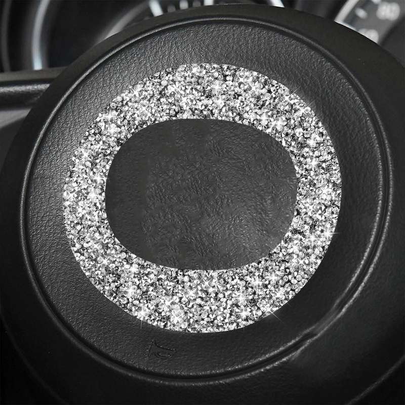 For Mazda CX-5 2017-2018 Car Steering Wheel Circle Diamond Decorative Sticker,Left and Right Drive U