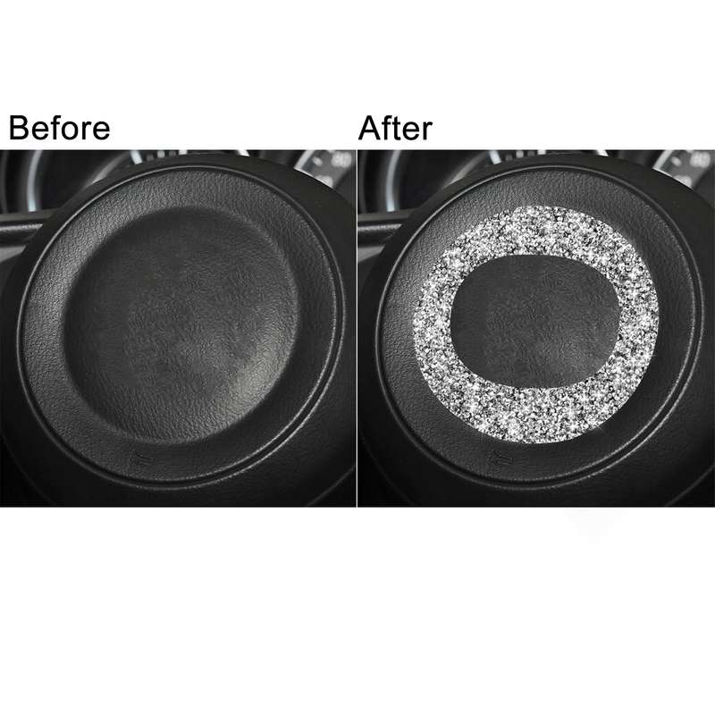 For Mazda CX-5 2017-2018 Car Steering Wheel Circle Diamond Decorative Sticker,Left and Right Drive U