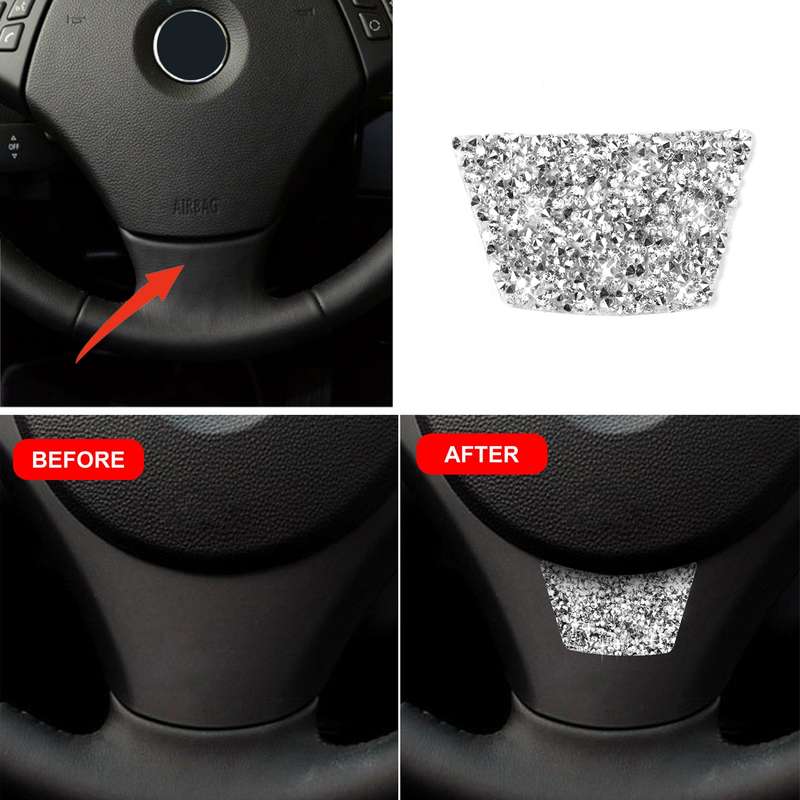 For BMW 3 Series E90 2005-2012 Car Steering Wheel B-Type Diamond Decorative Sticker