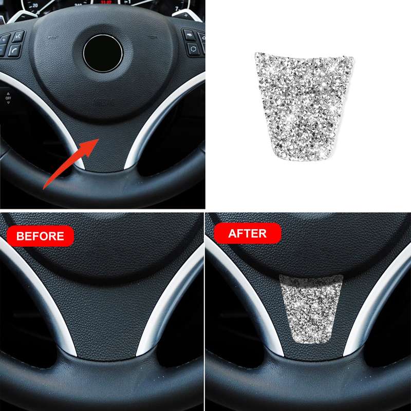 For BMW 3 Series E90 2005-2012 Car Steering Wheel A-Type Diamond Decorative Sticker
