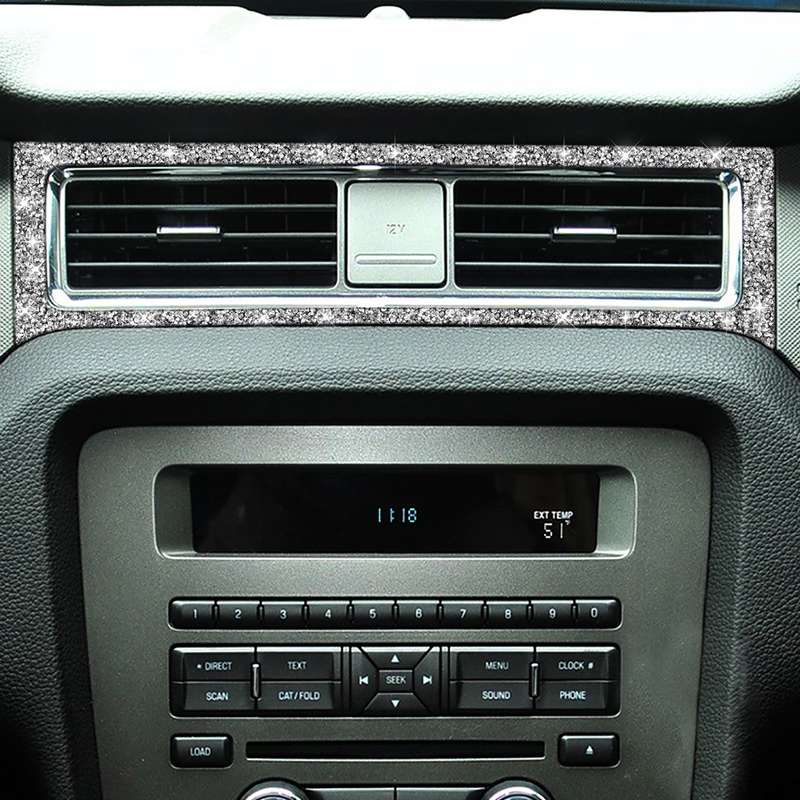 For Ford Mustang 2009-2013 Car Middle Air Outlet Diamond Decoration Sticker, Left Hand Drive