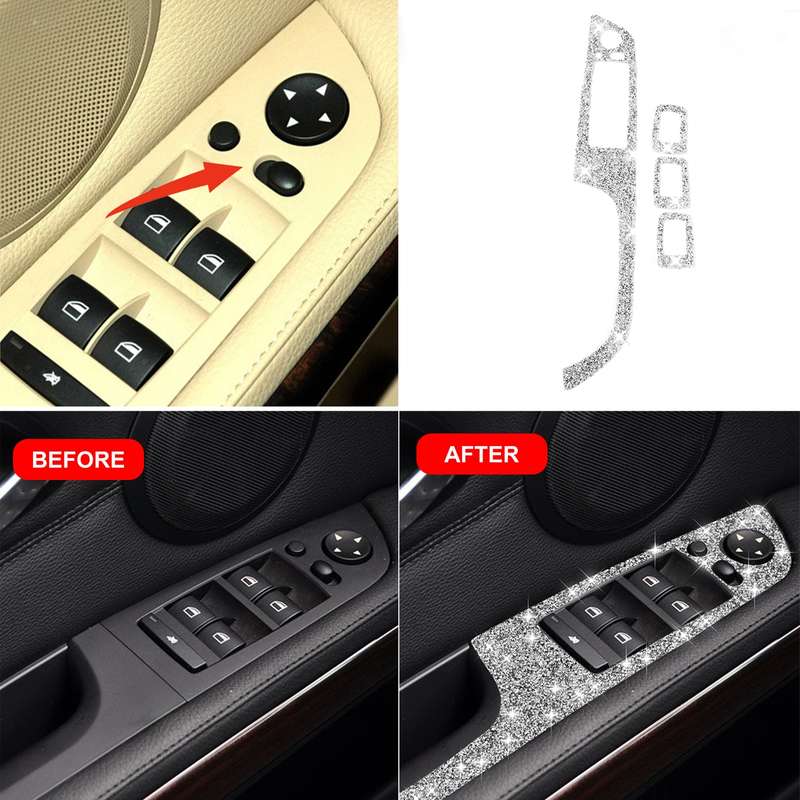 For BMW 3 Series E90 / 320i / 325i 2005-2012 Car Window Lift Panel with Folding Key 35.8cm Diamond D