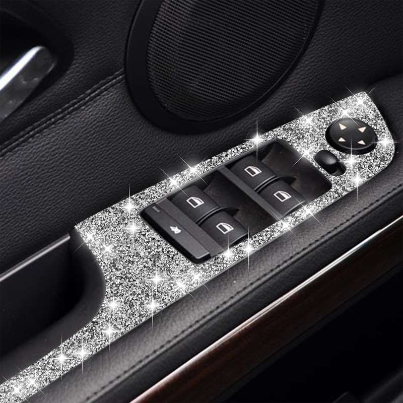 For BMW 3 Series E92 2005-2012 Car Window Lift Panel with Folding Key 40.4cm Diamond Decorative Stic
