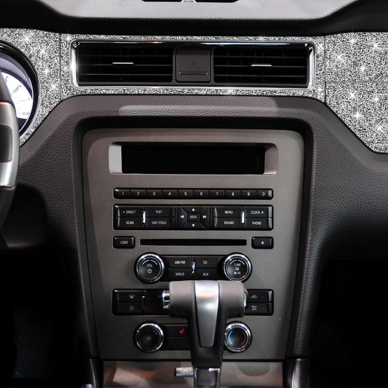 For Ford Mustang 2009-2013 7pcs Car Central Control Dashboard Diamond Decoration Sticker, Left Hand